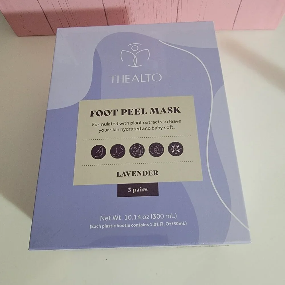 Thealto Lavender Foot Peel Mask 5 Pair New in Box Giftable